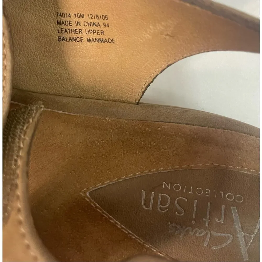 Clarks Artisan Comfort Sandal Saratoga Mushroom/Beige Strapped Sandal Size 10